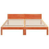 Bed Frame without Mattress Wax Brown 160x200 cm Solid Wood Pine 859231