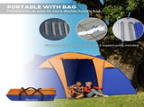 Camping Tent with 2 Bedroom, Living Area and Porch, 4-6 Man Large Tunnel Tent, 2000mm Waterproof, T3398P349003