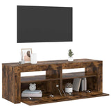 TV Cabinet with LED Lights Smoked Oak 120x35x40 cm 815684
