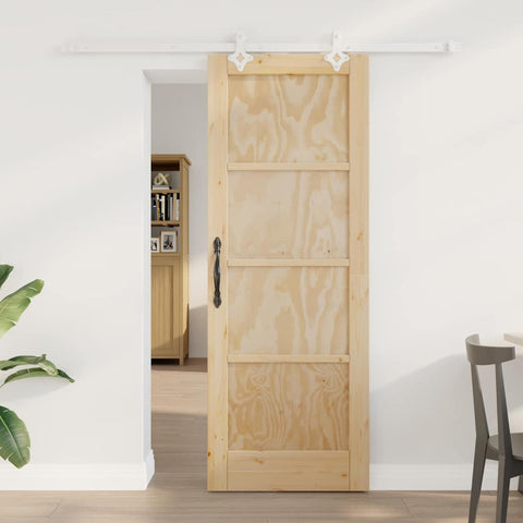 Sliding Door Manual Natural and white 73.5 x 198.5 cm 3333550