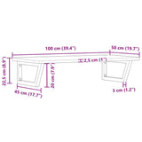 Basin Shelf Wall Mounted Steel and Solid Wood Oak 3302387