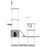Cat Tree with Sisal Scratching Posts Light Grey 279 cm 171616