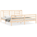 Bed Frame without Mattress 200x200 cm Solid Wood 3194721