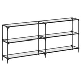 Console Table with Transparent Glass Top 194.5x30x81 cm Steel 846034