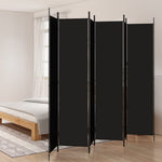 6-Panel Room Divider Black 300x220 cm Fabric 350209