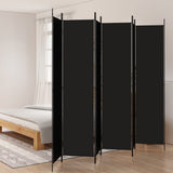 6-Panel Room Divider Black 300x220 cm Fabric 350209