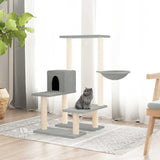 Cat Tree with Sisal Scratching Posts Light Grey 94.5 cm 171640