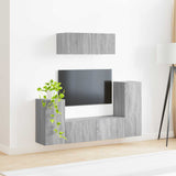 TV Cabinet Set 4 pcs Grey Sonoma Engineered Wood 3409120
