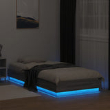 Bed Frame without Mattress with LED Lights Grey Sonoma 90x200 cm 839516