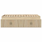 Storage Bed Frame Sonoma oak 80 x 200 cm Engineered wood 3335199