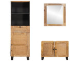 Bathroom Sets with Drawer 3 pcs Natural Solid Mango Wood 3310061