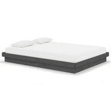 Bed Frame without Mattress Grey Solid Wood Double 819949