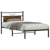 Bed Frame without Mattress Smoked Oak 107x203 cm Engineered Wood 4106739