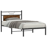 Bed Frame without Mattress Smoked Oak 107x203 cm Engineered Wood 4106739