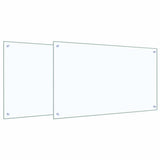 Kitchen Backsplash 2 pcs Transparent 100 x 60 cm Tempered Glass 3415433