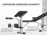 Adjustable Weight Bench with Squat Rack, Heavy Duty Bench Press Rack with Preacher Curl Pad, Leg T3398P376823