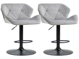 Bar Stools Set Of 2, Luxurious Velvet-Touch Barstools with Metal Frame Footrest Round Base Triangle T3398P378038