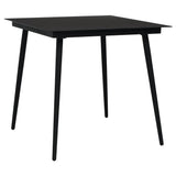 3 Piece Garden Dining Set Black PVC Rattan 3060267