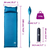 Self Inflating Camping Mattress with Pillow 1-Person Turquoise 4007125