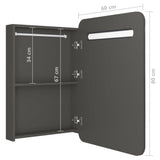 ZNTS LED Bathroom Mirror Cabinet Anthracite 60x11x80 cm 326510