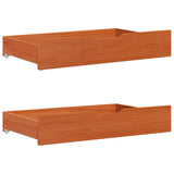 Bed Frame with Headboard 3 pcs Wax Brown Solid Pine Wood 3422763