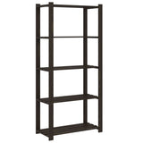 5-Tier Storage Rack Black 80x38x170 cm Solid Wood Pine 373407