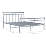 Bed Frame without Mattress Grey Metal 140x200 cm 325041