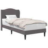 Bed Frame with Headboard Grey 90 x 190 cm Faux Leather 42027867