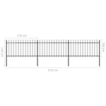 ZNTS Garden Fence with Spear Top Steel 5.1x1 m Black 277613