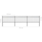 ZNTS Garden Fence with Spear Top Steel 5.1x1 m Black 277613