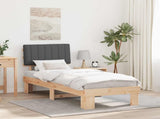 Bed Frame with Upholstered Headboard Dark Grey 80 x 200 cm 877520