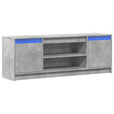 TV Cabinet with LED Concrete Grey 139.5x34x50 cm Engineered Wood 852197
