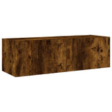 3 Piece TV Wall Cabinets with LED Lights Smoked Oak 3216878