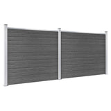 Fence Panel Set WPC 353x146 cm Black 3070459