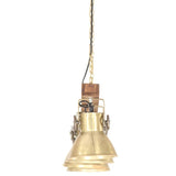 Industrial Ceiling Lamp Brass E27 Mango Wood 320522