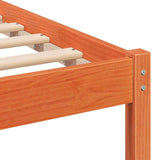 Bed Frame with Headboard Wax Brown 150 x 200 cm Solid Pine Wood 872229