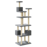 Cat Tree with Sisal Scratching Posts Light Grey 188 cm 171489