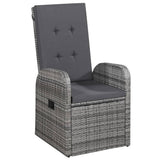 Garden Dining Set Grey PE Rattan Medium Removable Covers 3095296