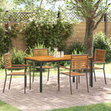 Garden Dining Set 5 pcs Grey Poly Rattan 3365497