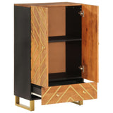 Highboard Brown and Black 60x33.5x100 cm Solid Wood Mango 356813