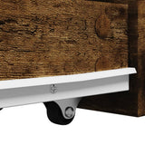 Narrow Bathroom Cupboard with Wheels Smoked Oak Engineered Wood 855281