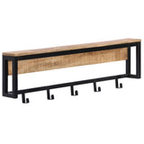 Coat Rack 87x10x27 cm Solid Rough Wood Mango 358920