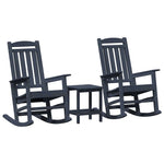 Garden Rocking Chair 3 pcs Navy 38 x 38 x 46cm Plastic 3335815