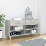Shoe Cabinet Concrete Grey 102x35x55 cm Engineered Wood 812820