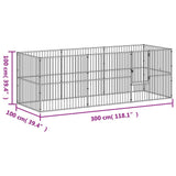 Dog Playpen 8 Panels Black Galvanised Steel 3209557