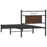 Bed Frame without Mattress Brown Oak 75x190 cm Small Single Engineered Wood 4106988