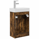 Bathroom Vanity Unit with Tap Smoked Oak 40.5 x 22.5 x 62 cm 889525