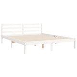 Bed Frame without Mattress White 160x200 cm Solid Wood 3195102