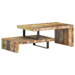 ZNTS 2 Piece Coffee Table Set Solid Reclaimed Wood 320393