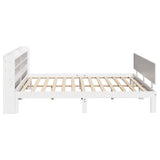Bed Frame with Headboard without Mattress White 200x200 cm 3306836